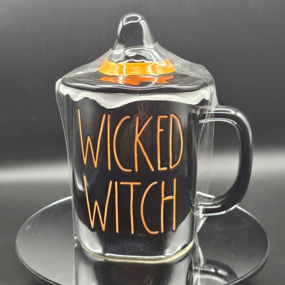 Rae Dunn Wicked Witch Mug Black Halloween with Witch Hat Topper